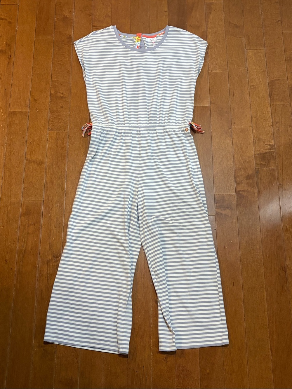 Matilda Jane 435 Striped Romper Wide Leg Cap Sleeves Elastic Waist Girls 16